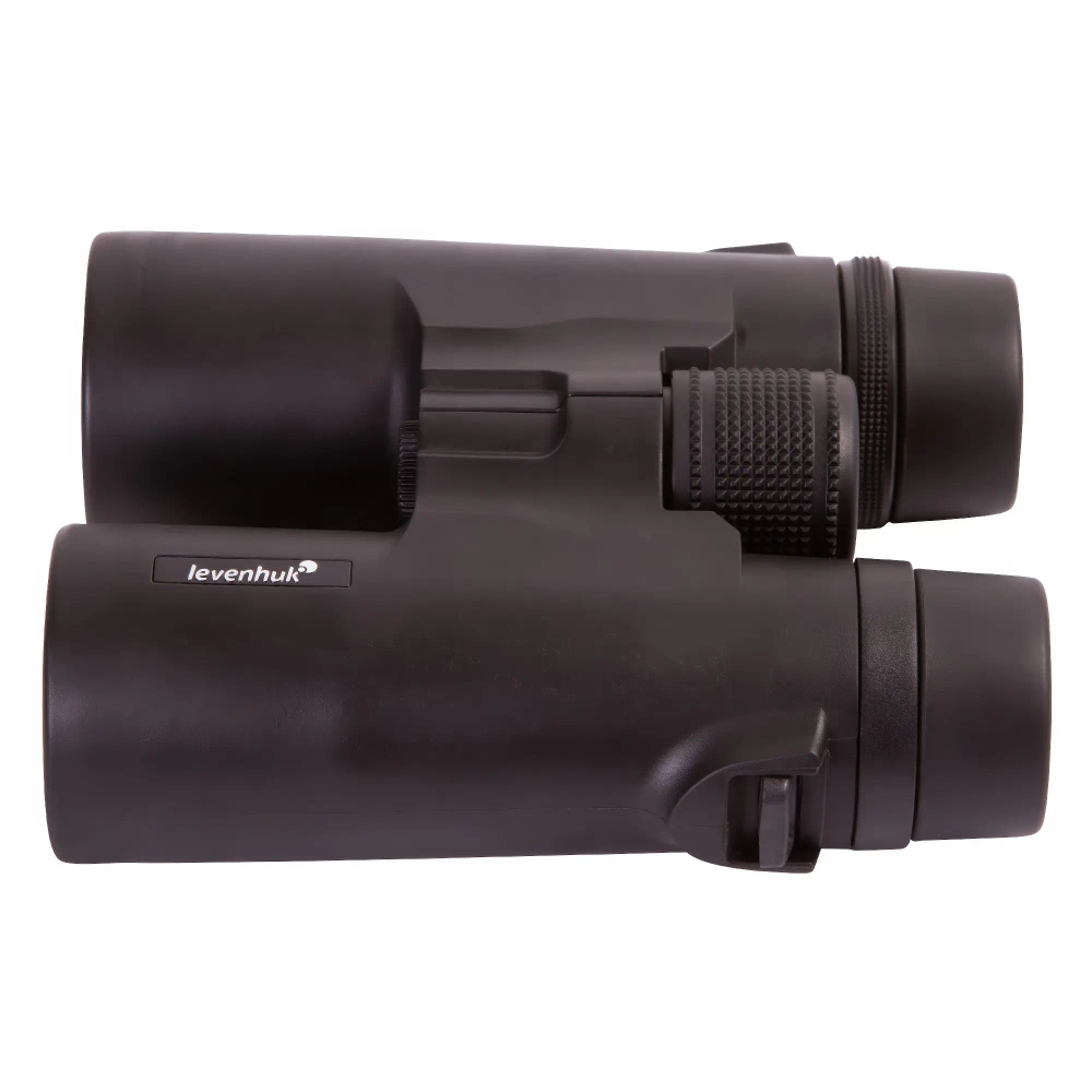 Бинокль Levenhuk Karma BASE 8x42 вид сбоку с логотипом Levenhuk
