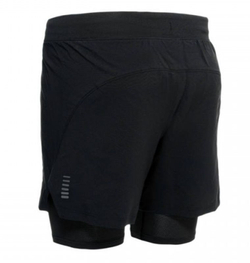 Мужские теннисные шорты Under Armour Men's UA Iso-Chill Run 2-in-1 Shorts - black/reflective