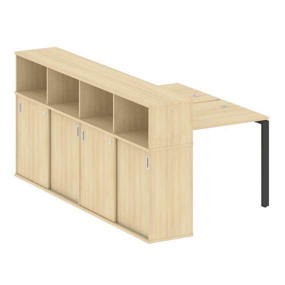 Метал Систем Рабочая станция с шкафом-купе на П-образном м/к БП.РС-СШК-4.1 Т