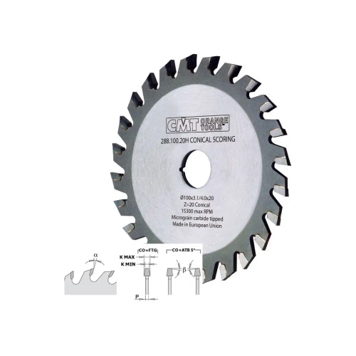 Диск пильный 100x20x3,1-4,0/2,5 5° CO+5°ATB Z=20 CMT 288.100.20H