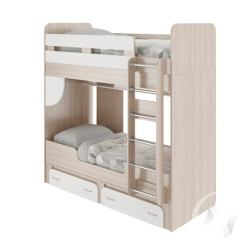 Кровать двухъярусная М25 Остин (ясень шимо светлый/белый)