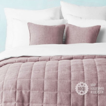 Покрывало на кровать под лен ДЖЕРРИИ (арт. BL02-274-10) - пудровое