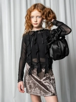 Юбка для девочки бежевая, блестящая