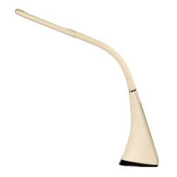 TLD-542 Cream-LED-300Lm-5000K-Dimmer Светильник настольный c часами. календарем. термометром. 5W. Сенсорный выключатель. Кремовый стилизован под кожу. TM Uniel.