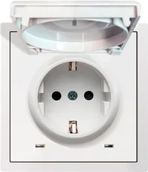 Donel R98 белый накладка для розетки Schuko с заземлением, с крышкой, 16A 250 В~, серия DA