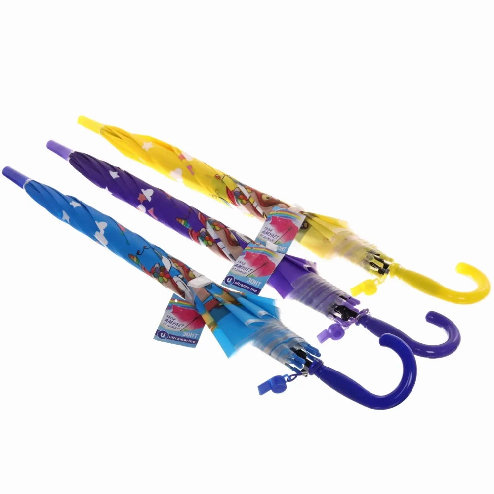 Зонт детский полуавтомат «Ultramarine - Единорожки», микс 4 цвета, 8 спиц, d-86см, длина в слож. виде 65см