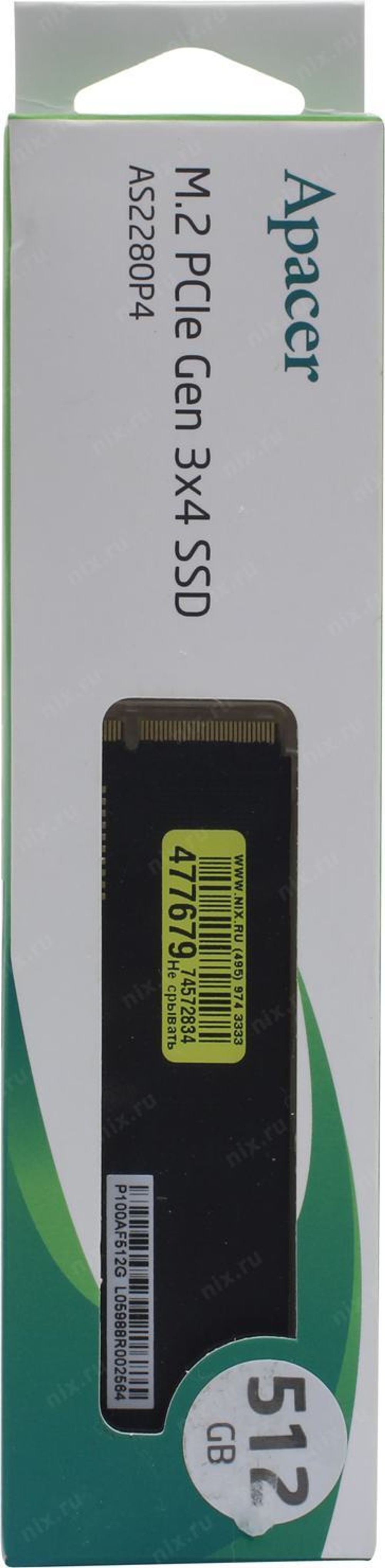 Накопитель SSD 512 Gb M.2 2280 M Apacer AS2280P4 &lt;AP512GAS2280P4-1&gt;