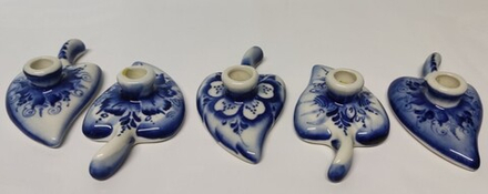 Подсвечник 2 см Лепесток (Гжель)