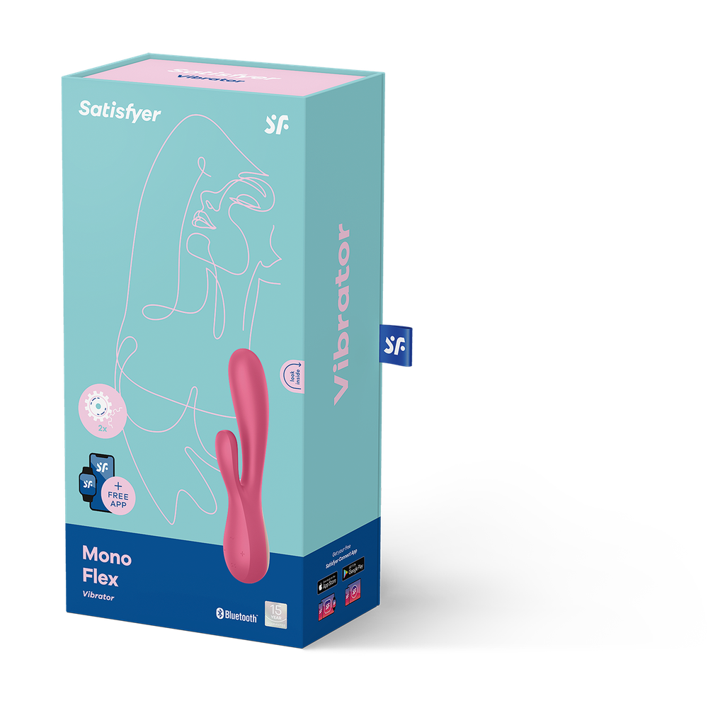 Вибромассажер Satisfyer Mono Flex с возможностью управления через приложение, красный