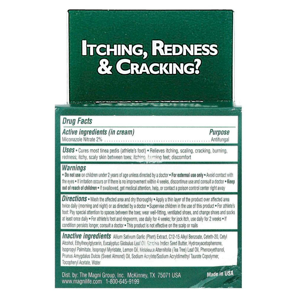MagniLife, Противогрибковый крем для ног, 2% нитрат миконазола, 113 г (4 унции)