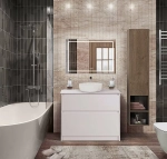 Тумба с раковиной BelBagno KRAFT PIA 60 со столешницей, белая матовая