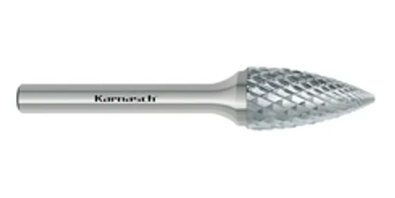 Борфреза твердосплавная Karnasch форма H, 6х14х6х50 мм, насечка HP-6, покрытие Blue-Tec, арт. 11.5074-010