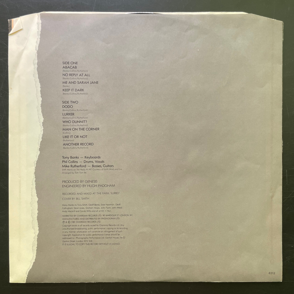 Genesis ‎– Abacab (Скандинавия 1981г.)