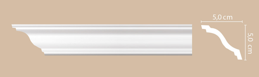 Плинтус потолочный ударопрочный гладкий Decomaster A205 50х50х2000мм