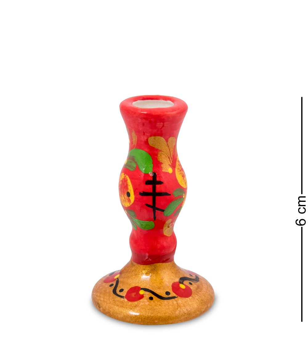 ГЛ- 979 Подсвечник хохлома (Гжельский фарфор)