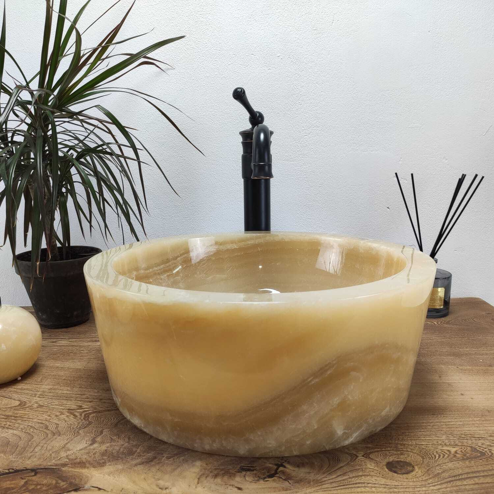Раковина из оникса Drum Yellow Small DO-60971 40*40*16