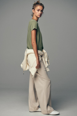 ZARA ФУТБОЛКА ИЗ ТКАНИ С ЭФФЕКТОМ ПОТЕРТОСТИ С КАРМАНОМ, ЗЕЛЕНЫЙ