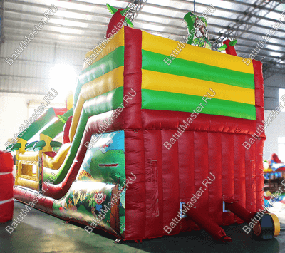 Батут с горкой "В гостях у жирафа", 8*4*5 м