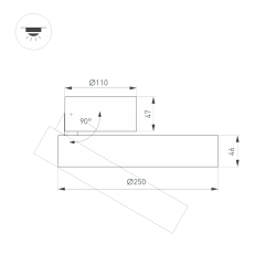 Светильник SP-RONDO-FLAP-R250-30W Warm3000 (BK, 110 deg) (Arlight, IP40 Металл, 3 года) 028172