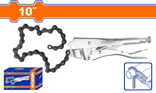 Клещи зажимные с цепью 250 мм (5/20) WADFOW WLP5510