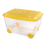 Ящик для игрушек на колесах прозрачный 45л 580х390х335 мм, (бесцветный)