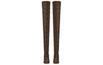 SAINT LAURENT 68 PYTHON Over the knee Boots Women"s Beige