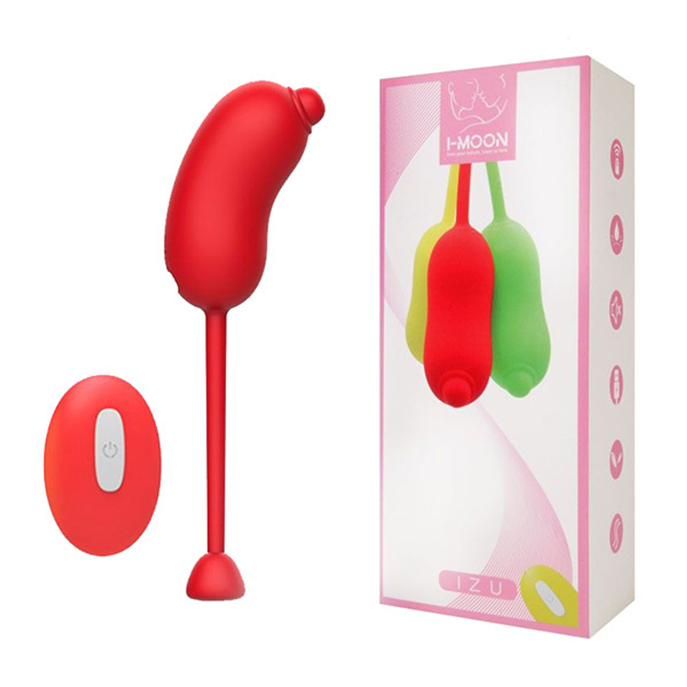 Красное виброяйцо 7,2см с пультом ДУ I-Moon MY-301