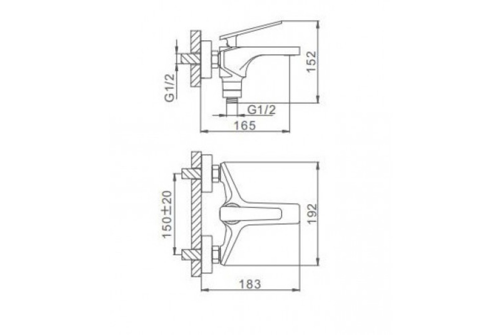 Смеситель для ванны FRAP короткий нос F3258