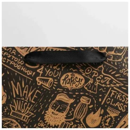 Пакет подарочный крафтовый вертикальный, упаковка, «Present», L 31 х 40 х 11,5 см