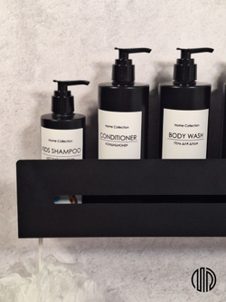 Полка настенная прямая черная MetaDec Sideline 40см