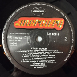 Винтажная виниловая пластинка LP Scorpions Crazy World (Holland 1990) Wind Of Change