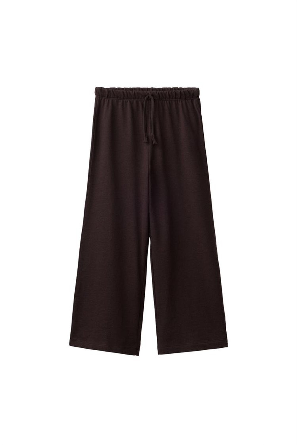 ZARA КОМПЛЕКТ ИЗ ФУТБОЛКИ И БРЮК WIDE LEG, КОРИЧНЕВЫЙ