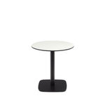 Dina Садовый круглый стол белый на черном металлическом основании Ø 68x70