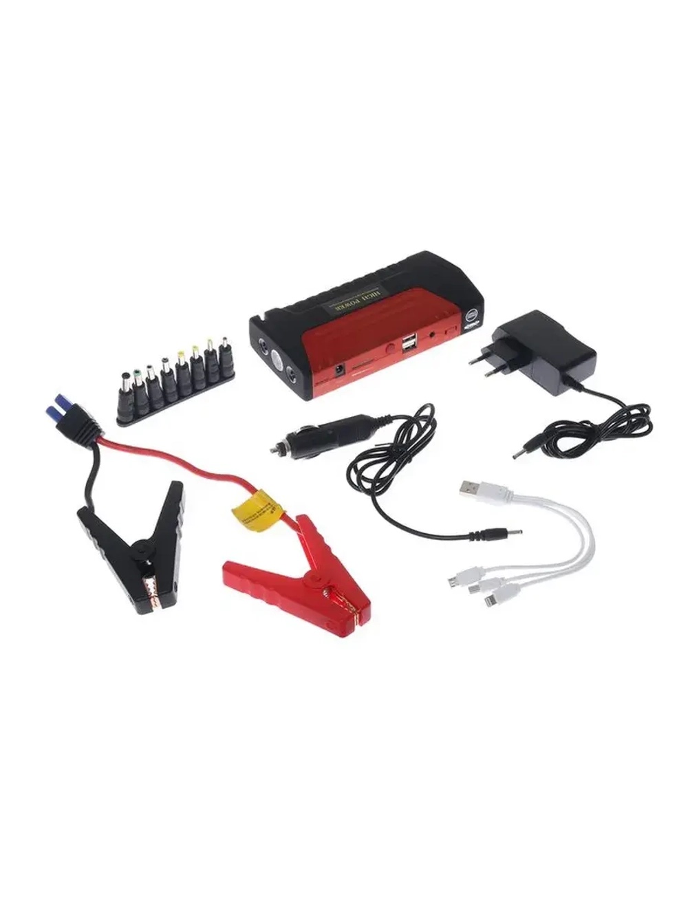 Пуско-зарядное устройство 6000 мАч, 3 LED, 2USB, DC 12V,