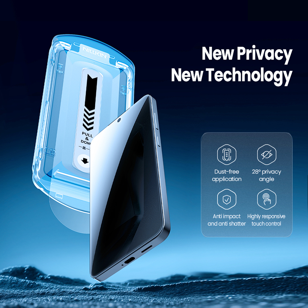 Стекло "Антишпион" от Nillkin для смартфона Samsung Galaxy S25+ Плюс, серия Guardian Privacy Tempered Glass Screen Proetector