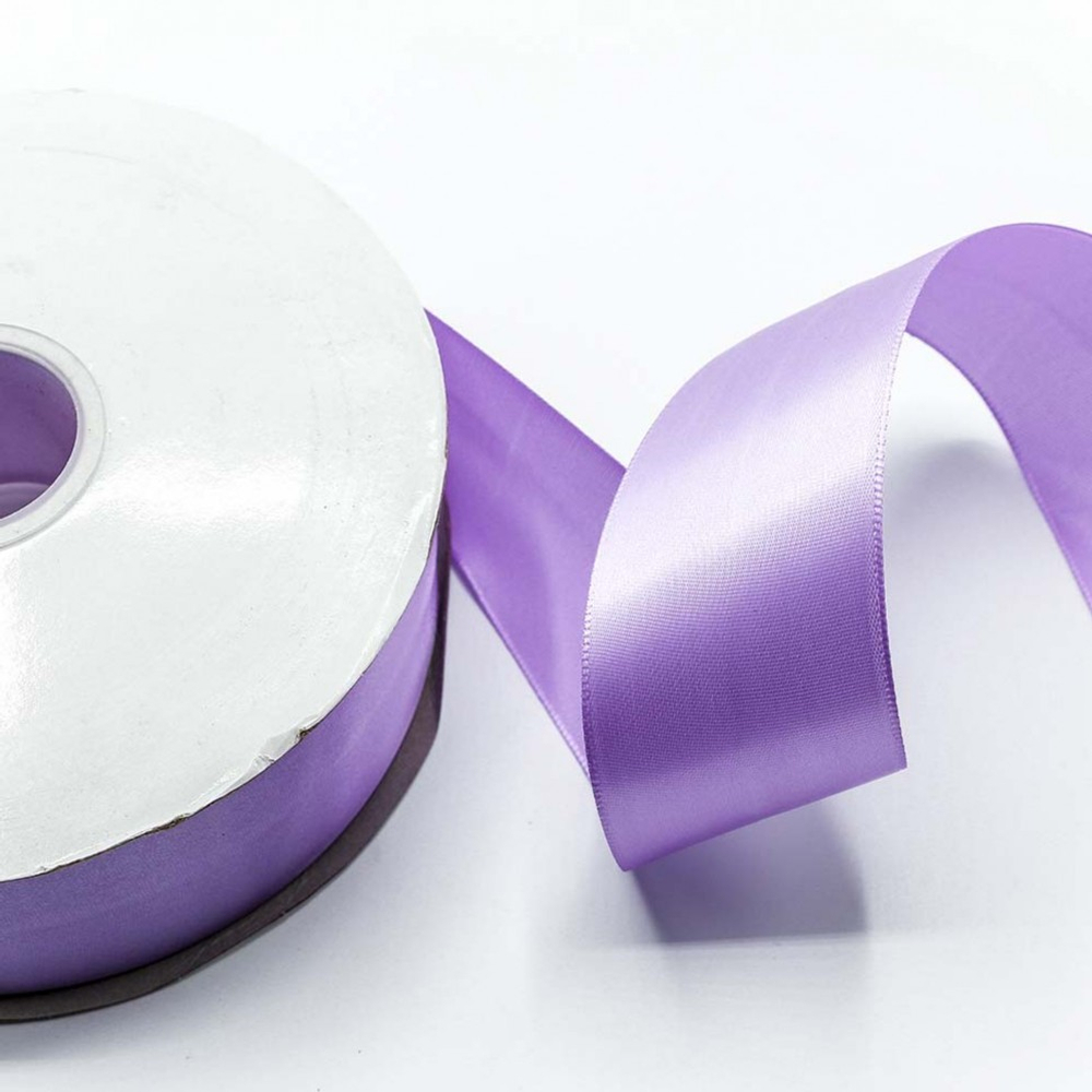 Лента Атласная 5см х 110м Полиэстер класс А (Сиреневый)