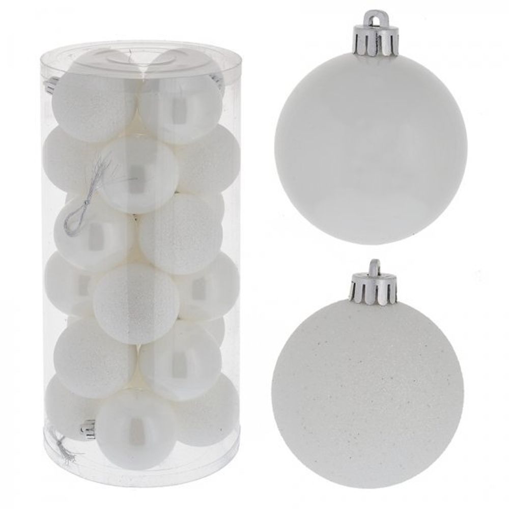 GAEM Набор из 24шт, Украшение новогоднее Шар "Нежное сияние", D 6 см, L14 W14 H31 см