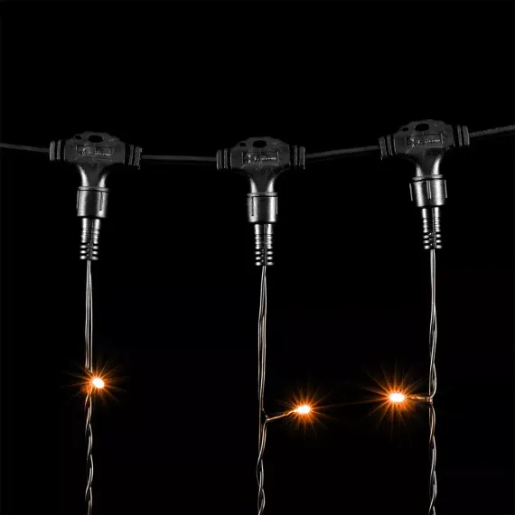 Светодиодный занавес 2*2 м., 400 желтых LED ламп, черный провод ПВХ, LTC (PCL402-11-2Y)