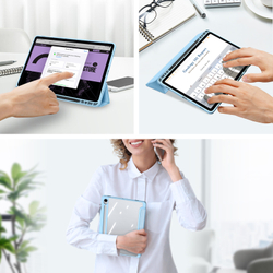 Чехол книжка синего цвета для планшета Samsung Tab S10 Lite, Tab S10 FE, Tab S9, Tab S9 FE, серия Toby Series Case от Dux Ducis