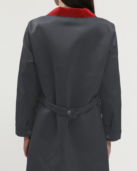 Халат женский "Технолог" (т.серый/красный)