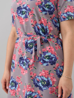 Платье Пкл-137/серый-голубойпион