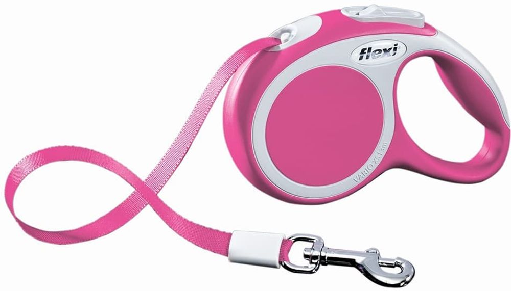 FLEXI рулетка Vario Compact XS (до 12 кг) лента 3 м розовая