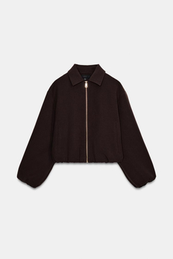 ZARA КУРТКА НА МОЛНИИ, КОРИЧНЕВЫЙ