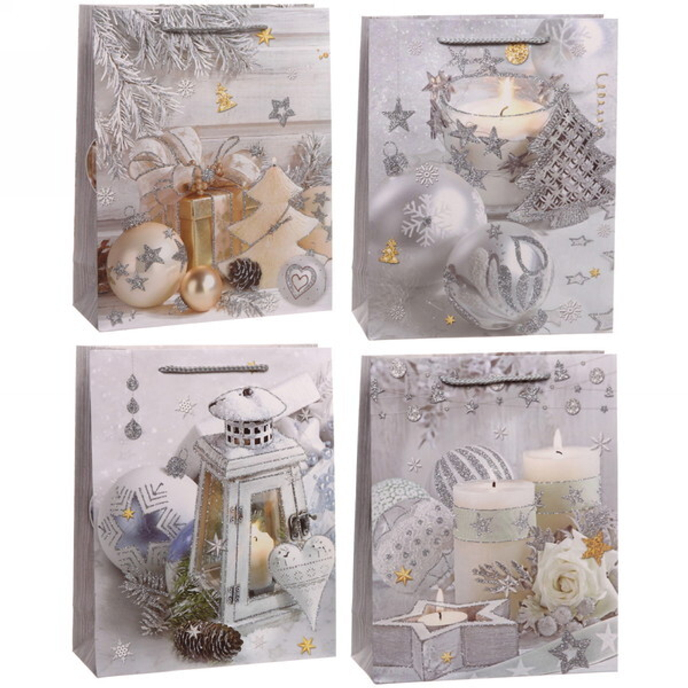Пакет подарочный 25*32*10 см «Снежное сияние»,микс