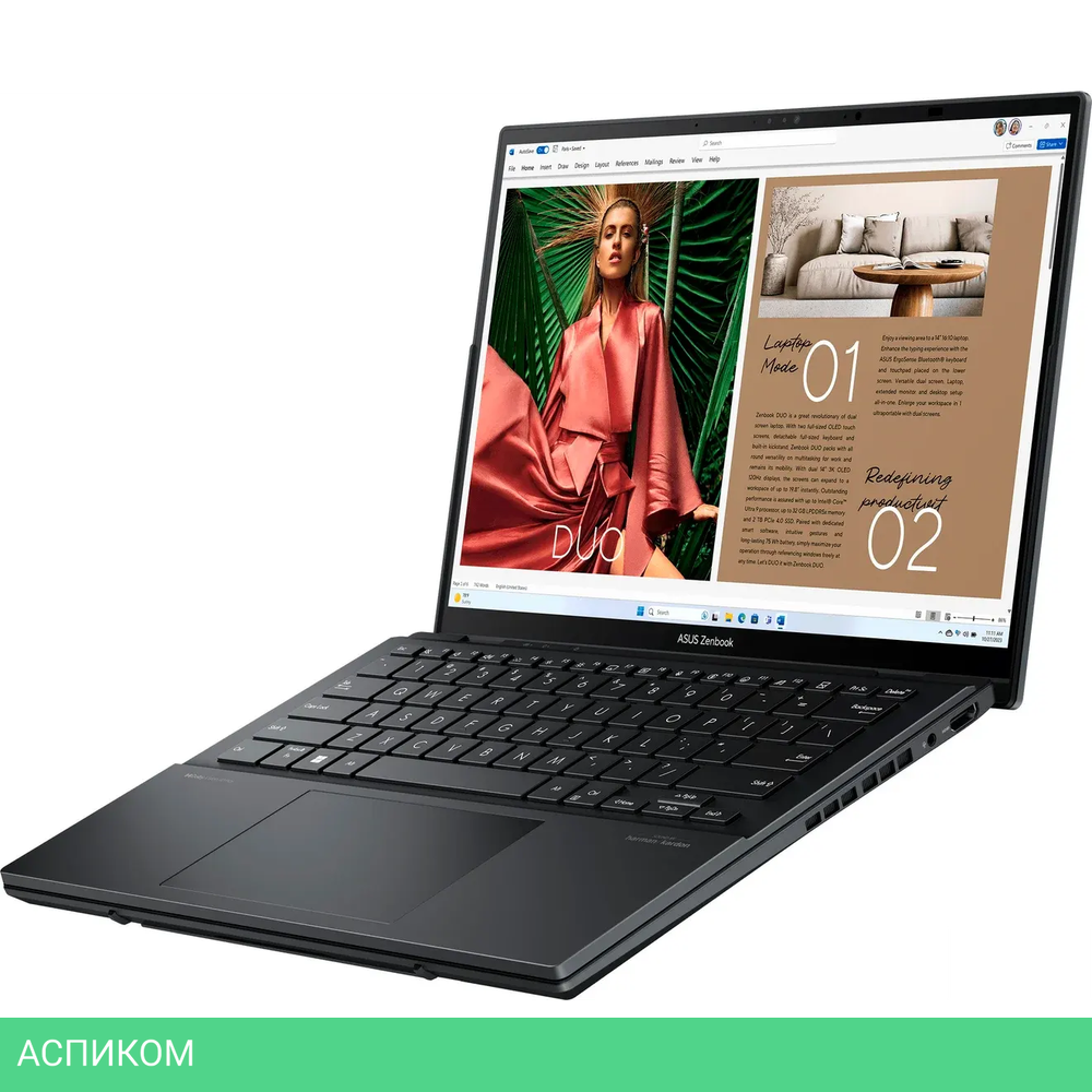 Ноутбук ASUS Zenbook Duo UX8406CA-QL080W Inkwell Gray (90NB14X1-M00340)