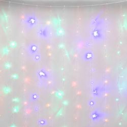 ULD-C3020-240-STK MULTI IP44 Занавес светодиодный со статическим свечением. 3х2м. Соединяемый. 240 светодиодов. Разноцветный свет. Провод прозрачный. TM Uniel