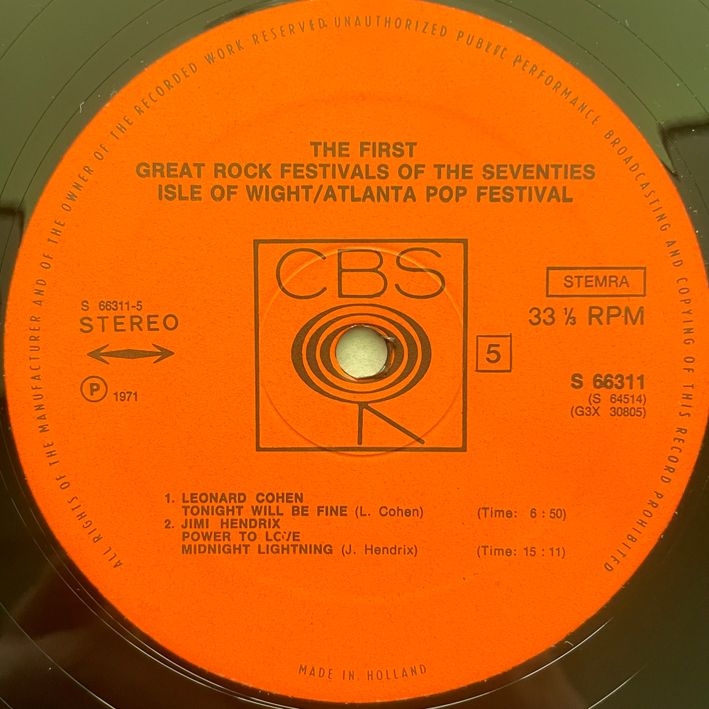 Сборник The First Great Rock Festivals Of The Seventies - Isle Of Wight / Atlanta Pop Festival 3LP (Голландия 1971г.)