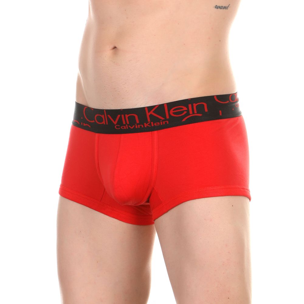 Мужские трусы боксеры красные с черной резинкой Calvin Klein Black Waistband Boxers