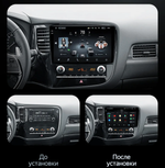 Магнитола Mitsubishi Outlander 3 2019-2022 (левый руль, прямоугольный климат) - Teyes CC3-2K монитор 10.36" 2K QLED на Android 10, ТОП процессор, CarPlay, 4G SIM-слот
