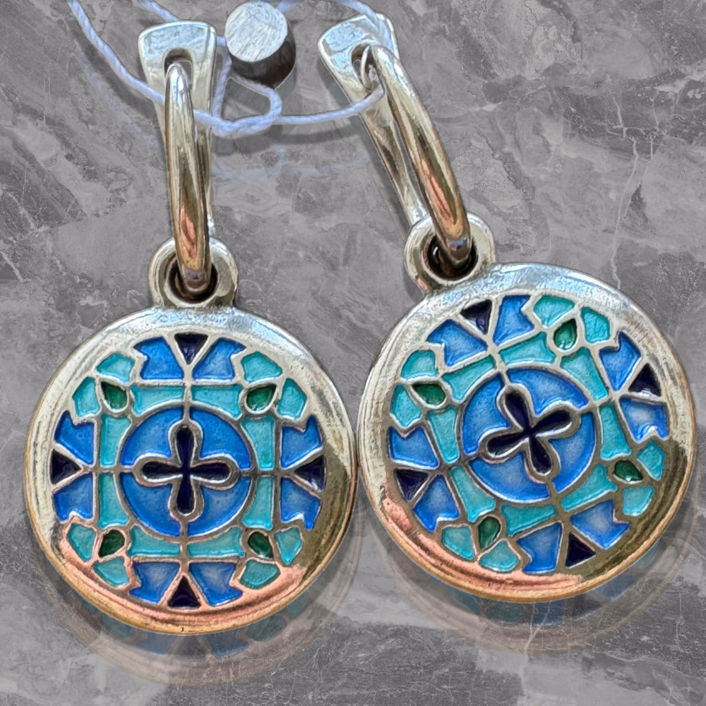 Серьги «Ольгин Крест» эмаль